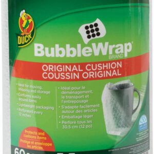 Duck Brand Bubble Wrap Roll, Original Bubble Cushioning, 12" x 60', Perforated Every 12" (287007)