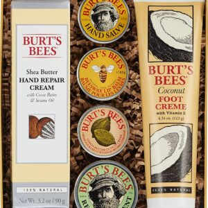 Burt's Bees Gift Set, 6 Classic Products – Cuticle Cream, Hand Salve, Lip Balm, Res-Q Ointment, Hand Repair Cream & Foot Cream, in Giftable Tin